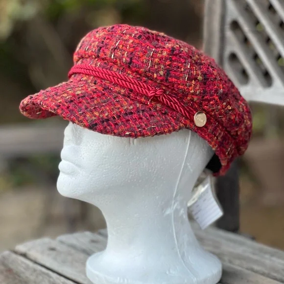 TRINA TURK Pink tweed newsboy hat - Picture 4 of 7